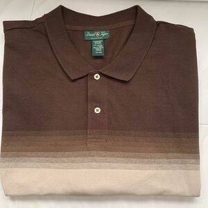 VTG David Tylor Collection Polo Cotton Sweater Brown Tan Men’s Shirt Size 2XL